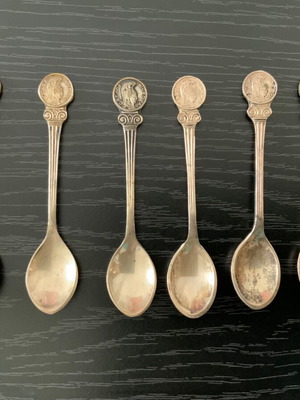 Vintage Set of 6 Silver-Plated Greece Minerva Spoons