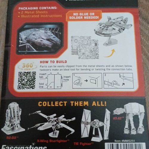 Star Wars Metal Earth Millennium Falcon 3D metal model new, sealed