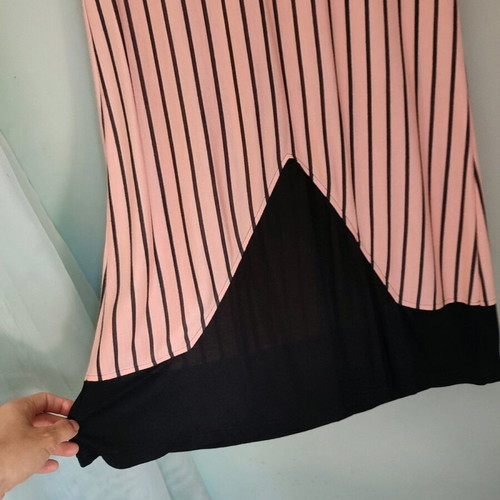 Sleeveless Jersey Dress Pink Black Medium New