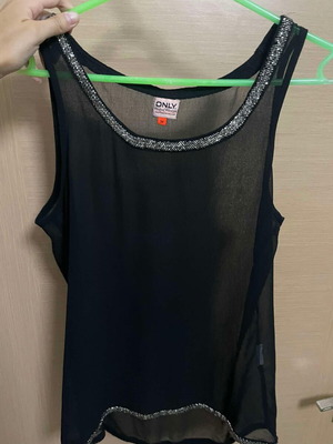 Black transparent Only top like new with sparkling details