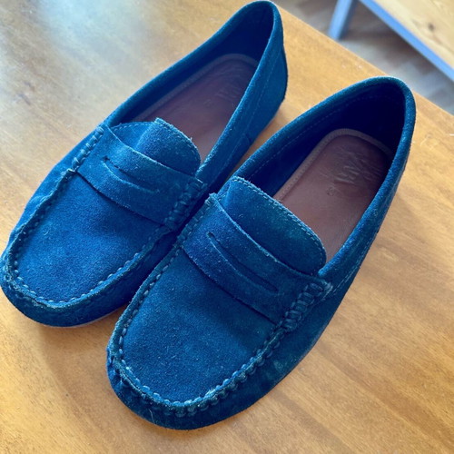 Suede kids moccasins Zara size 32 like new blue