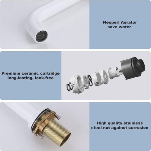 Arcora Sink Faucet new, white high design