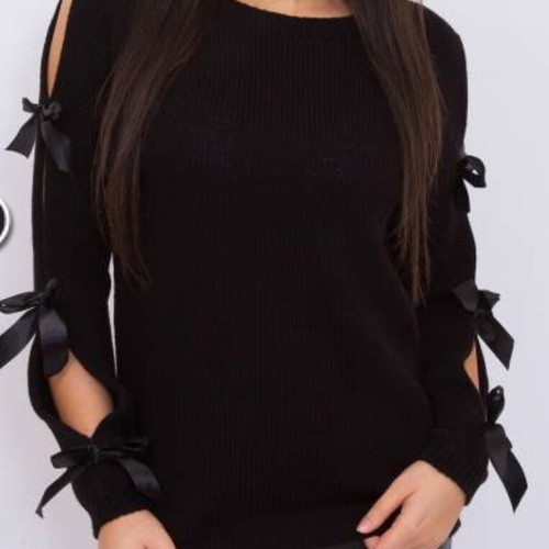 Knitted blouse new with bows, size S-M, black