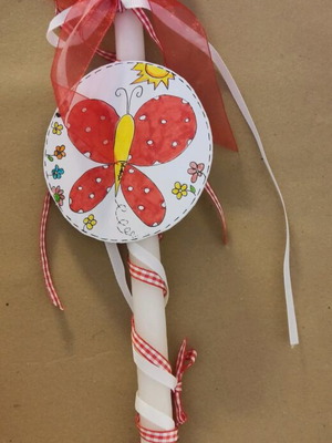 Handmade butterfly candle new with painted decoration