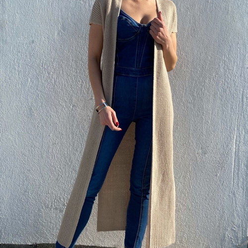 Knitted long cardigan Jdy new, beige, size XS