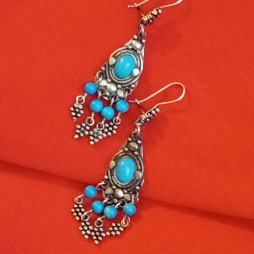 Silver 925 earrings with turquoise beads
