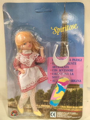 Vintage συλλεκτική κούκλα καρτέλα Mini Spiritose 1983 καινούργια