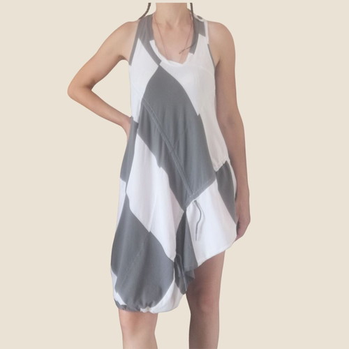 Hugo Boss dress like new, white and grey casual cotton, size S