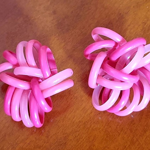 Vintage summer earrings pink fuchsia like new