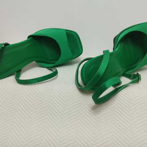 Asos satin platform sandals size 37 like new, green