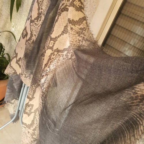 Scarf like new, 2 meters long, gray and beige
