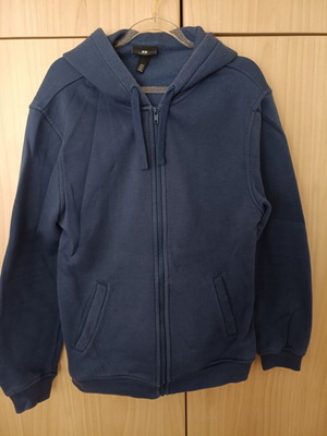 H&M blue unisex hoodie sweatshirt size Small used, relaxed fit, faded color
