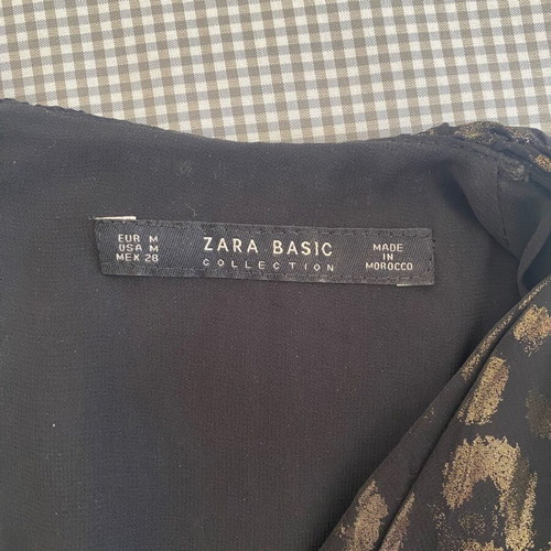 Zara playsuit black with gold details like new, size M