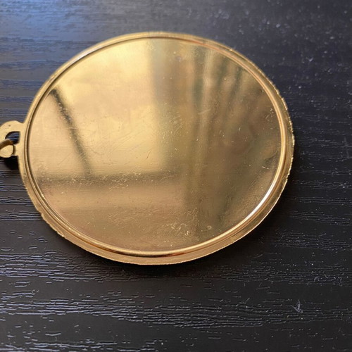 Gold-Plated Brass Medal 7 cm Diameter New, German Design with Ribbon
