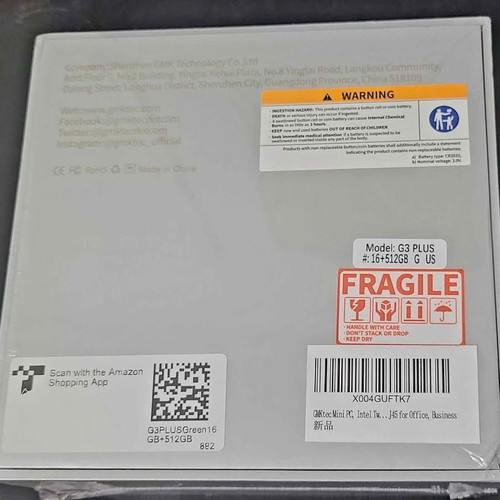 GMK-tec G3 Plus Mini PC new, Intel N150, 512GB SSD, 16GB RAM