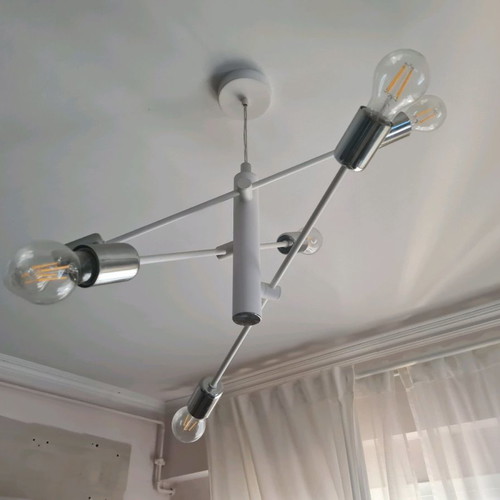 Eglo Gradoli ceiling lights used, modern metal white-silver, set of two