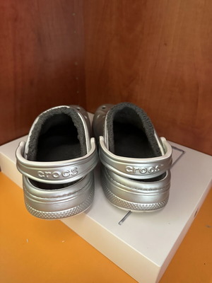 Crocs silver shoes worn but in excellent condition