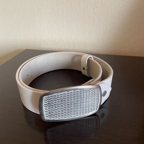 Leather belt white, almost like new, size 95 cm