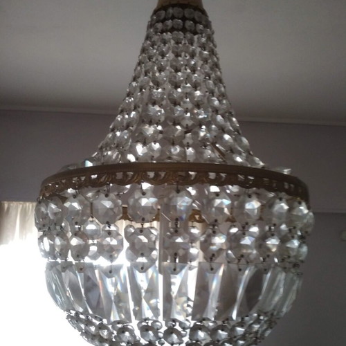 Single-light chandeliers like new, set of 2 with crystals
