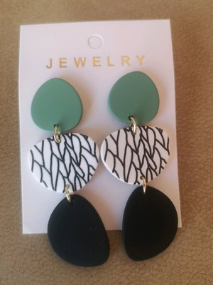 Polymer clay earrings new, colorful dangle