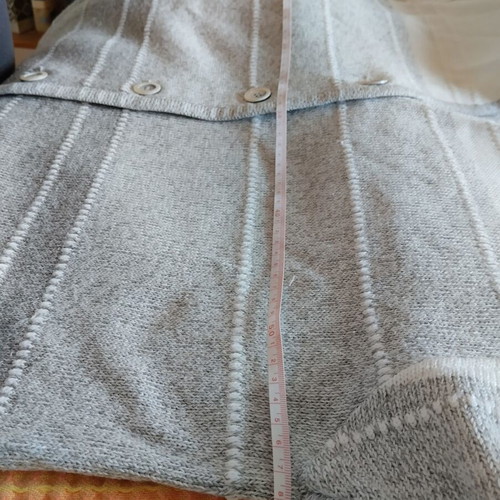 Eugen Klein knitted cardigan used, plus size, white gray
