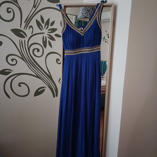 Official evening dress blue electric like new, size XL with matching shawl