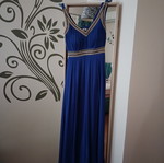 Official evening dress blue electric like new, size XL with matching shawl