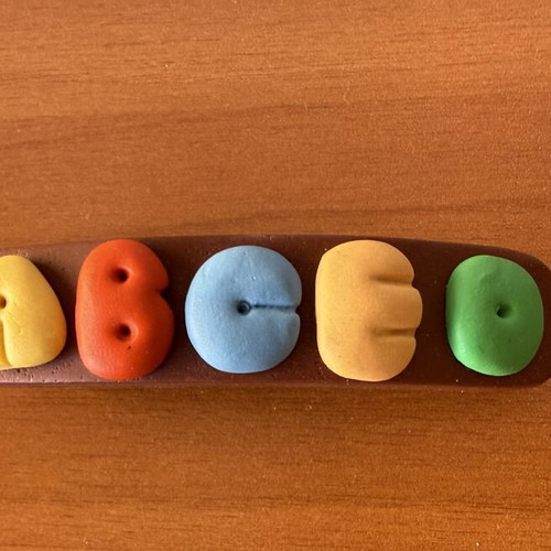 Hair clip barrette with metal clasp for children, letters A B C E D