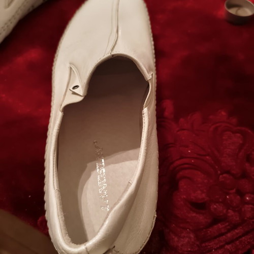 Langsley men's leather slip-on loafers white size 43 new