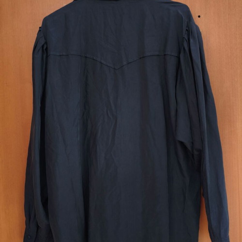 Vintage silk shirt HESS Frackmann black, new, size 46