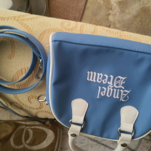 Bag new, white and turquoise