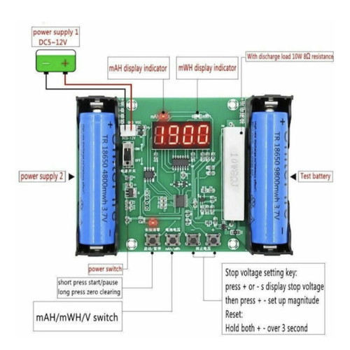 Digital Battery Tester XH-M240 like new with LCD display