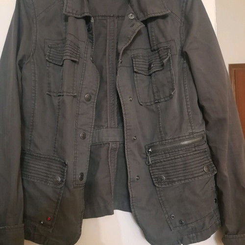 Spring jacket used, brown green, size M/L