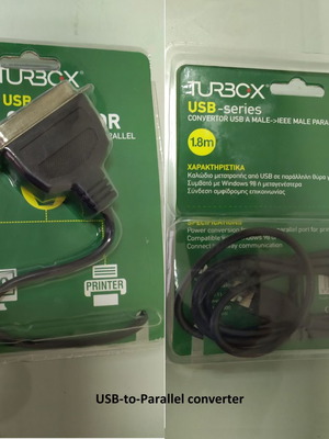 Καλώδιο-μετατροπέας USB σε παράλληλη θύρα DB25 1,8 m στη συσκευασία