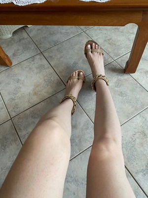 Chrysa beige sandals used, size 38, flat