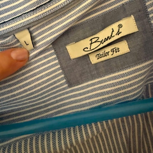 Striped men's shirt size L like new, blue and white