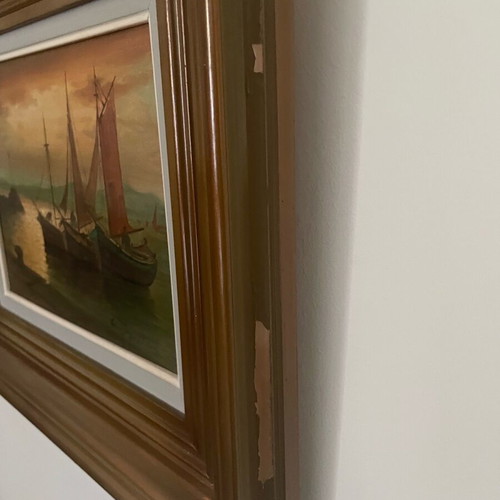 Authentic medium-sized oil painting like new