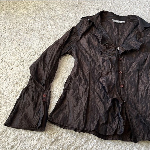 Brown shirt with gathers used