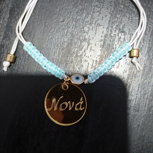 Βραχιόλι Νονά με ματάκι, καινούργιο, γαλάζιο κορδόνι