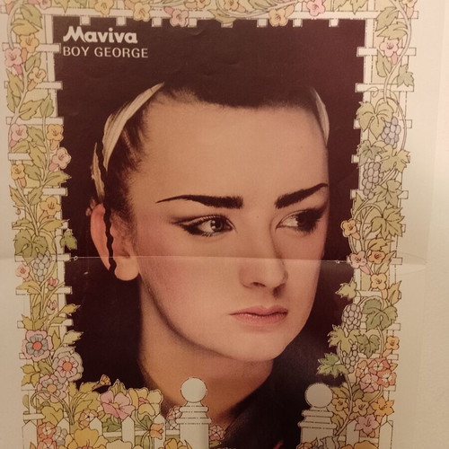 Poster Stamatis Gardelis & Boy George like new, Manina magazine