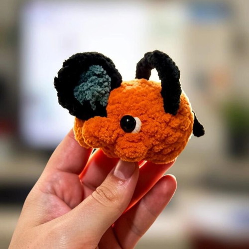 Pochita Handmade Crochet Keychain Inspired by Chainsaw Man