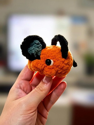 Pochita Handmade Crochet Keychain Inspired by Chainsaw Man