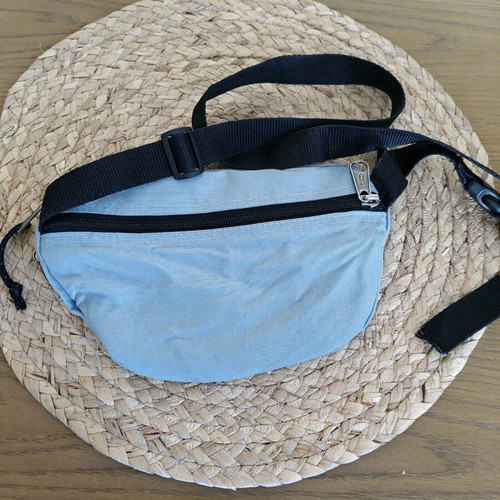 Eastpak waist bag used, blue with wear