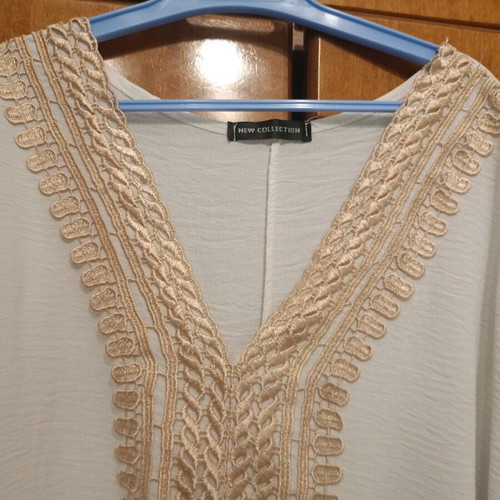 Summer dress new, airy, white and beige