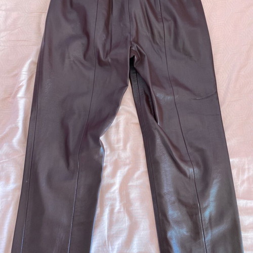 Zini leather pants like new, black cherry, size 38