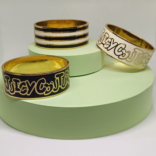 Juicy Couture three gold-tone bangle bracelets like new
