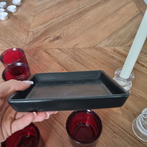 Set of candlesticks and tealight holders used, ceramic base 16×16cm