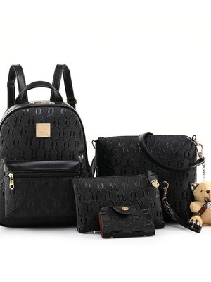 Backpack and 3 bags set new, black