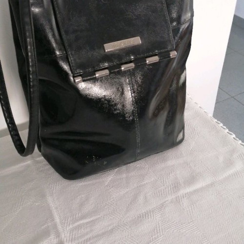 Leather shoulder bag black used