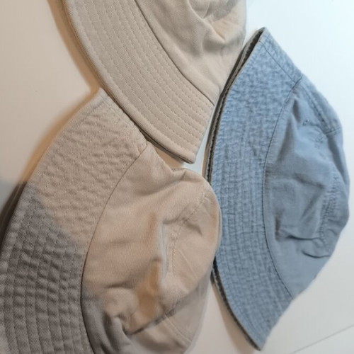Set of beige Shein hats and blue H&M hat new